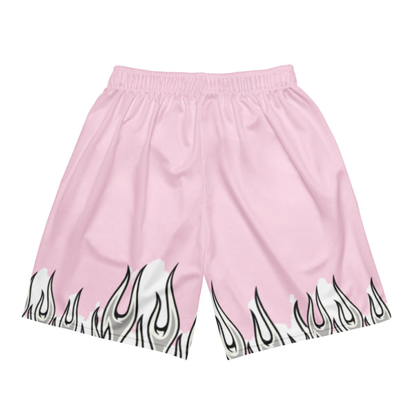 Pink Burning Flames Shorts