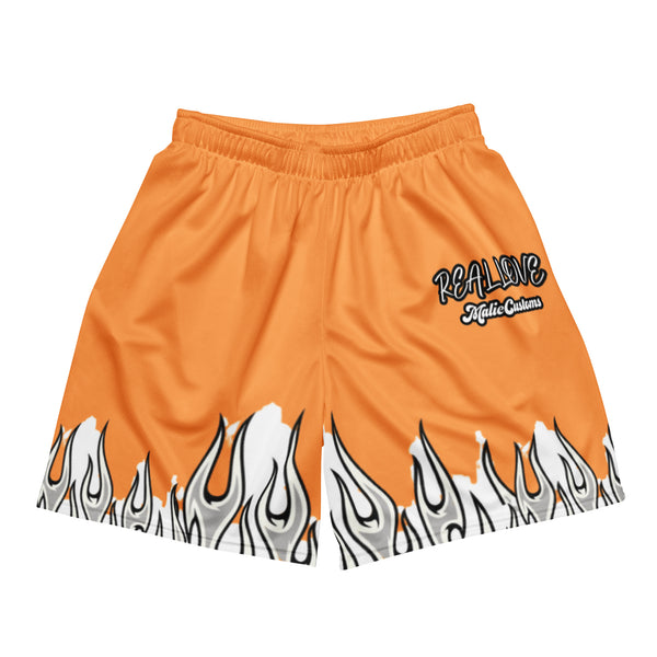 Orange Burning Flames Shorts