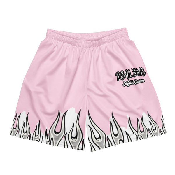 Pink Burning Flames Shorts